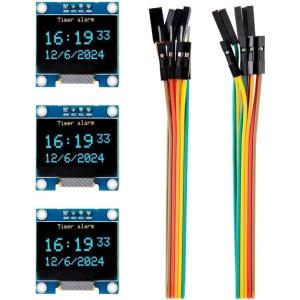 imageELEGOO 3PCS 096 Inch OLED Display Screen Module Compact SelfLuminous Mini Screens for Arduino Projects