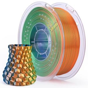 imageELEGOO Silk PLA Filament 175mm Bronze 1KG 3D Printer Filament Dimensional Accuracy  002mm 1kg Spool22lbs Fits for Most FDM 3D PrintersSilk Tri Blue Green Orange