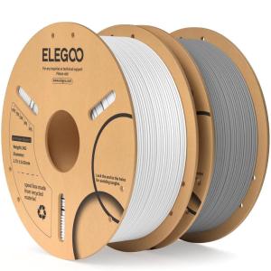 imageELEGOO PLA Filament 175mm Black 2KG 3D Printer Filament Dimensional Accuracy  002mm 2 Pack 1kg Cardboard Spool22lbs 3D Printing Filament Fits for Most FDM 3D Printers21kg White  Gray