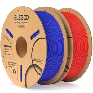 imageELEGOO PLA Filament 175mm Black 2KG 3D Printer Filament Dimensional Accuracy  002mm 2 Pack 1kg Cardboard Spool22lbs 3D Printing Filament Fits for Most FDM 3D Printers21kg Dark Blue  Red
