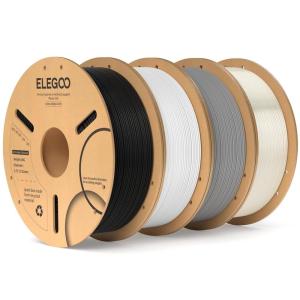 imageELEGOO PLA Filament 175mm Black 2KG 3D Printer Filament Dimensional Accuracy  002mm 2 Pack 1kg Cardboard Spool22lbs 3D Printing Filament Fits for Most FDM 3D Printers41kgblack  White  Gray  Translucent