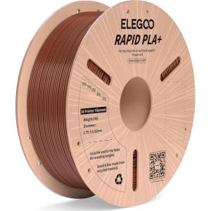 imageELEGOO Rapid PLA Plus Filament 175mm Black ampamp White 2KG PLA 3D Printer Filament for 30600 mms High Speed Printing Dimensional Accuracy  002 mm 2 Pack 1kg Spool22lbs1kg Brown
