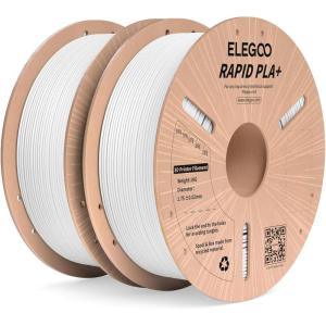 imageELEGOO Rapid PLA Plus Filament 175mm Black ampamp White 2KG PLA 3D Printer Filament for 30600 mms High Speed Printing Dimensional Accuracy  002 mm 2 Pack 1kg Spool22lbs21kg White