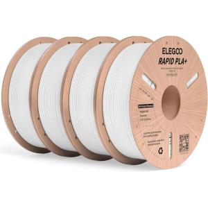 imageELEGOO Rapid PLA Plus Filament 175mm Black ampamp White 2KG PLA 3D Printer Filament for 30600 mms High Speed Printing Dimensional Accuracy  002 mm 2 Pack 1kg Spool22lbs41kg White