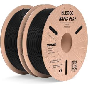 imageELEGOO Rapid PLA Plus Filament 175mm Black ampamp White 2KG PLA 3D Printer Filament for 30600 mms High Speed Printing Dimensional Accuracy  002 mm 2 Pack 1kg Spool22lbs21kg Black