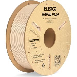 imageELEGOO Rapid PLA Plus Filament 175mm Black ampamp White 2KG PLA 3D Printer Filament for 30600 mms High Speed Printing Dimensional Accuracy  002 mm 2 Pack 1kg Spool22lbs1kg Beige