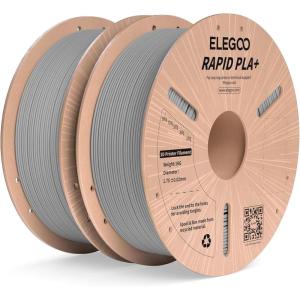 imageELEGOO Rapid PLA Plus Filament 175mm Black ampamp White 2KG PLA 3D Printer Filament for 30600 mms High Speed Printing Dimensional Accuracy  002 mm 2 Pack 1kg Spool22lbs21kg Gray