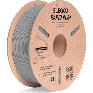 imageELEGOO Rapid PLA Plus Filament 175mm Black ampamp White 2KG PLA 3D Printer Filament for 30600 mms High Speed Printing Dimensional Accuracy  002 mm 2 Pack 1kg Spool22lbs1kg Gray