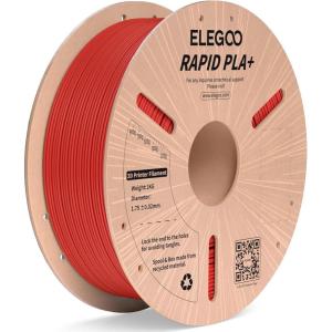 imageELEGOO Rapid PLA Plus Filament 175mm Black ampamp White 2KG PLA 3D Printer Filament for 30600 mms High Speed Printing Dimensional Accuracy  002 mm 2 Pack 1kg Spool22lbs1kg Red