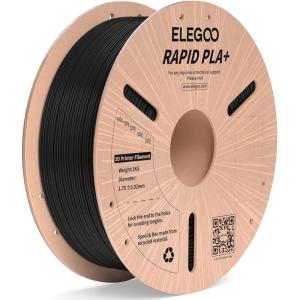 imageELEGOO Rapid PLA Plus Filament 175mm Black ampamp White 2KG PLA 3D Printer Filament for 30600 mms High Speed Printing Dimensional Accuracy  002 mm 2 Pack 1kg Spool22lbs1kg Black