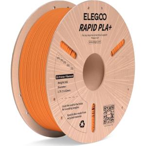 imageELEGOO Rapid PLA Plus Filament 175mm Black ampamp White 2KG PLA 3D Printer Filament for 30600 mms High Speed Printing Dimensional Accuracy  002 mm 2 Pack 1kg Spool22lbs1kg Orange
