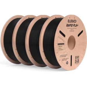 imageELEGOO Rapid PLA Plus Filament 175mm Black ampamp White 2KG PLA 3D Printer Filament for 30600 mms High Speed Printing Dimensional Accuracy  002 mm 2 Pack 1kg Spool22lbs41kg Black