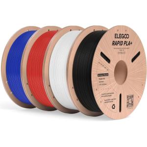 imageELEGOO Rapid PLA Plus Filament 175mm Black ampamp White 2KG PLA 3D Printer Filament for 30600 mms High Speed Printing Dimensional Accuracy  002 mm 2 Pack 1kg Spool22lbs41kg Black white blue red
