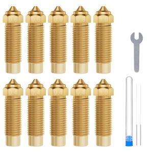 imageELEGOO 10pcs Multi Size Nozzles for Neptune 4 Plus4 Max 3D Printer Brass Hotend Nozzles 04060810mm with Cleaning KitsBrassNeptune 4 PlusMax