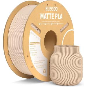 imageELEGOO Matte PLA Filament Teal Green 1KG 175mm 3D Printer Filament Dimensional Accuracy  002mm 1kg Carboard Spool 22lbs for Most FDM 3D PrintersBeige