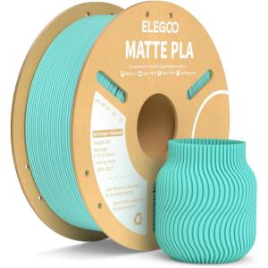 imageELEGOO Matte PLA Filament Teal Green 1KG 175mm 3D Printer Filament Dimensional Accuracy  002mm 1kg Carboard Spool 22lbs for Most FDM 3D PrintersTeal Green