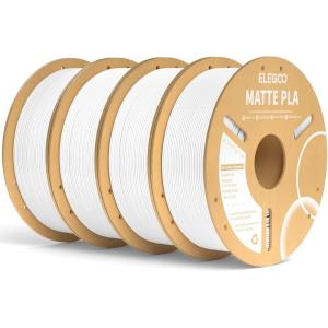 imageELEGOO Matte PLA Filament Teal Green 1KG 175mm 3D Printer Filament Dimensional Accuracy  002mm 1kg Carboard Spool 22lbs for Most FDM 3D PrintersWhite4 Pack