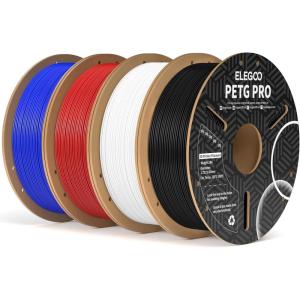 imageELEGOO PETG PRO Filament 175mm Burgundy Red Translucent Tough 3D Printer Filament Dimensional Accuracy  002 mm 1kg Cardboard Spool22lbs for Most FDM 3D PrintersBlack  White  Blue  Red