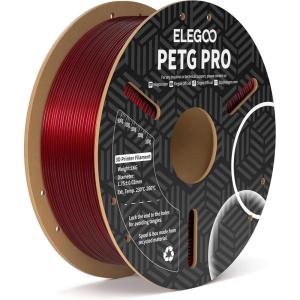 imageELEGOO PETG PRO Filament 175mm Burgundy Red Translucent Tough 3D Printer Filament Dimensional Accuracy  002 mm 1kg Cardboard Spool22lbs for Most FDM 3D PrintersBurgundy Red