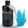 imageELEGOO 8K Water Washable 3D Printer Resin 405nm LCD UVCuring Photopolymer Resin Best for 8K12K14K Saturn MSLA DLP LCD 3D Printing 1000Gram Space GreyClear Blue