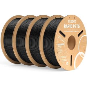 imageELEGOO Rapid PETG Filament 175mm Blue ampamp Red 2KG High Speed 30600mms 3D Printer Filament Dimensional Accuracy  002 mm 1kg Cardboard Spool22lbs Fits for Most FDM 3D Printers41kg Black