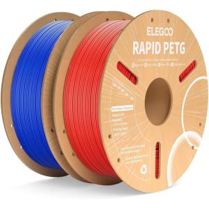 imageELEGOO Rapid PETG Filament 175mm Blue ampamp Red 2KG High Speed 30600mms 3D Printer Filament Dimensional Accuracy  002 mm 1kg Cardboard Spool22lbs Fits for Most FDM 3D PrintersBlue  Red