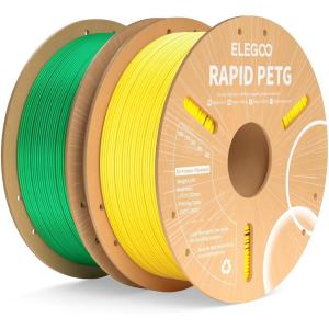 imageELEGOO Rapid PETG Filament 175mm Blue ampamp Red 2KG High Speed 30600mms 3D Printer Filament Dimensional Accuracy  002 mm 1kg Cardboard Spool22lbs Fits for Most FDM 3D PrintersGreen  Yellow