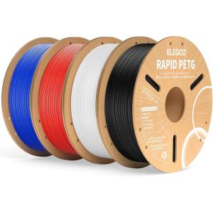 imageELEGOO Rapid PETG Filament 175mm Blue ampamp Red 2KG High Speed 30600mms 3D Printer Filament Dimensional Accuracy  002 mm 1kg Cardboard Spool22lbs Fits for Most FDM 3D PrintersBlack white red blue