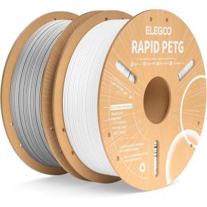imageELEGOO Rapid PETG Filament 175mm Blue ampamp Red 2KG High Speed 30600mms 3D Printer Filament Dimensional Accuracy  002 mm 1kg Cardboard Spool22lbs Fits for Most FDM 3D PrintersWhite  Gray