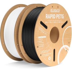 imageELEGOO Rapid PETG Filament 175mm Blue ampamp Red 2KG High Speed 30600mms 3D Printer Filament Dimensional Accuracy  002 mm 1kg Cardboard Spool22lbs Fits for Most FDM 3D PrintersBlack  White