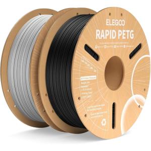 imageELEGOO Rapid PETG Filament 175mm Blue ampamp Red 2KG High Speed 30600mms 3D Printer Filament Dimensional Accuracy  002 mm 1kg Cardboard Spool22lbs Fits for Most FDM 3D PrintersBlack  Gray