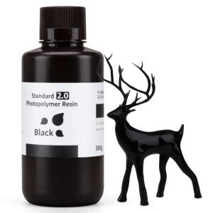 imageELEGOO Upgraded 8K Standard Photopolymer 3D Printer Resin 405nm UVCuring Resin Best for 8K12K14K Saturn MSLA DLP LCD 3D Printing Space Grey 1000GBlack 20