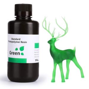 imageELEGOO Upgraded 8K Standard Photopolymer 3D Printer Resin 405nm UVCuring Resin Best for 8K12K14K Saturn MSLA DLP LCD 3D Printing Space Grey 1000GClear Green