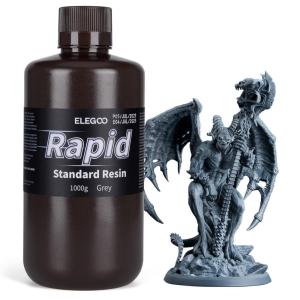 imageELEGOO Upgraded 8K Standard Photopolymer 3D Printer Resin 405nm UVCuring Resin Best for 8K12K14K Saturn MSLA DLP LCD 3D Printing Space Grey 1000GGrey Rapid