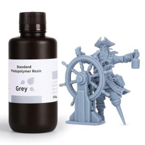 imageELEGOO Upgraded 8K Standard Photopolymer 3D Printer Resin 405nm UVCuring Resin Best for 8K12K14K Saturn MSLA DLP LCD 3D Printing Space Grey 1000GGrey