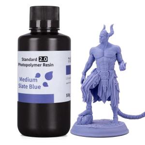 imageELEGOO Upgraded 8K Standard Photopolymer 3D Printer Resin 405nm UVCuring Resin Best for 8K12K14K Saturn MSLA DLP LCD 3D Printing Space Grey 1000GMedium Slate Blue
