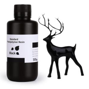 imageELEGOO Upgraded 8K Standard Photopolymer 3D Printer Resin 405nm UVCuring Resin Best for 8K12K14K Saturn MSLA DLP LCD 3D Printing Space Grey 1000GPure Black