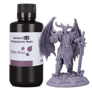 imageELEGOO Upgraded 8K Standard Photopolymer 3D Printer Resin 405nm UVCuring Resin Best for 8K12K14K Saturn MSLA DLP LCD 3D Printing Space Grey 1000GSlate Blue