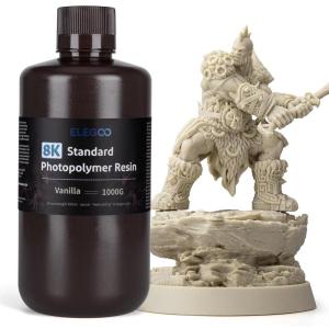 imageELEGOO Upgraded 8K Standard Photopolymer 3D Printer Resin 405nm UVCuring Resin Best for 8K12K14K Saturn MSLA DLP LCD 3D Printing Space Grey 1000GVanilla 8K