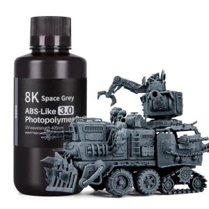 imageELEGOO ABSLike 8K 3D Printer Resin 30 405nm Photopolymer Resin for Mars Saturn Jupiter MSLA DLP LCD 3D Printing with Strength and Toughness High Precision Low Viscosity Red Clay 1000gSpace Grey