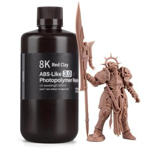 imageELEGOO ABSLike 8K 3D Printer Resin 30 405nm Photopolymer Resin for Mars Saturn Jupiter MSLA DLP LCD 3D Printing with Strength and Toughness High Precision Low Viscosity Red Clay 1000gRed Clay