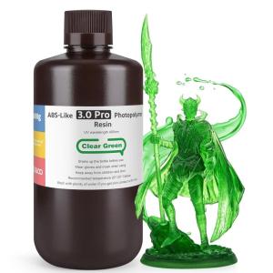 imageELEGOO ABSLike Resin 30 Pro Higher ScratchResistance 3D Printing Photopolymer Resin 405nm UV Resin for MSLADLPLCD Printers Fast Curing High Precision NonBrittle Clear Green 1000g