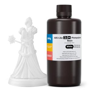 imageELEGOO ABSLike 30 3D Printer Resin Grey 2000g High HeatResistance 3D Printing Resin Lower Viscosity and Shrinkage 405nm LCD UVCuring for MSLALCDDLP 3D PrinterWhite