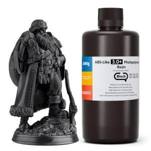 imageELEGOO ABSLike 30 3D Printer Resin Grey 2000g High HeatResistance 3D Printing Resin Lower Viscosity and Shrinkage 405nm LCD UVCuring for MSLALCDDLP 3D PrinterBlack