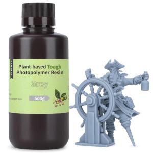 imageELEGOO ABSLike PlantBased 3D Printer Resin with Low Odor and High Precision 405nm UV Resin and Quick Curing for Mars Saturn Jupiter MSLA DLP LCD 3D Printing  Grey 500gGrey