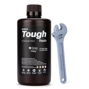 imageELEGOO Tough Resin 3D Printer Resin with High Hardness Low Viscosity Low Shrinkage Compatible with MSLALCDDLP 3D Printers Black 1000gGrey