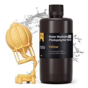imageELEGOO Water Washable 3D Printer Resin 20 405nm UVCuring 3D Resin with Lower Viscosity Higher Toughness Compatible with Saturn Mars Jupiter MSLA DLP LCD 3D Printers Beige 1000gYellow