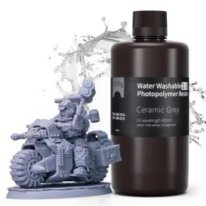 imageELEGOO Water Washable 3D Printer Resin 20 405nm UVCuring 3D Resin with Lower Viscosity Higher Toughness Compatible with Saturn Mars Jupiter MSLA DLP LCD 3D Printers Beige 1000gGrey