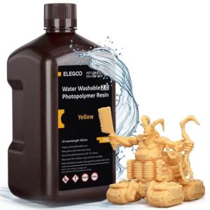 imageELEGOO Water Washable 3D Printer Resin 20 Fast Curing Photopolymer Resin for Mars Saturn Jupiter MSLA DLP LCD 3D Printing 385405nm UV Curing 3D Printing Liquid Ceramic Grey 2000gYellow