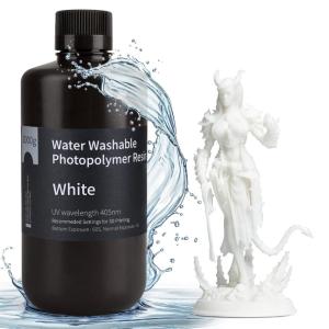 imageELEGOO Water Washable 3D Printer Resin LCD UVCuring Resin 405nm Standard Photopolymer Resin for Mars Saturn Jupiter MSLA DLP LCD 3D Printing 1000Gram BeigeWhite